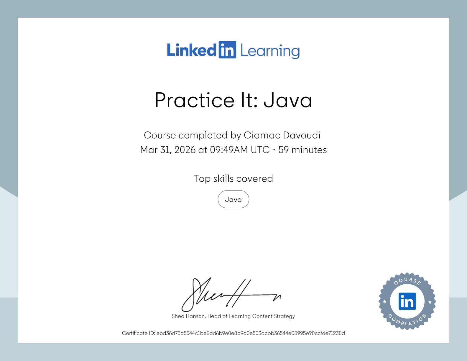 Certificate 62
