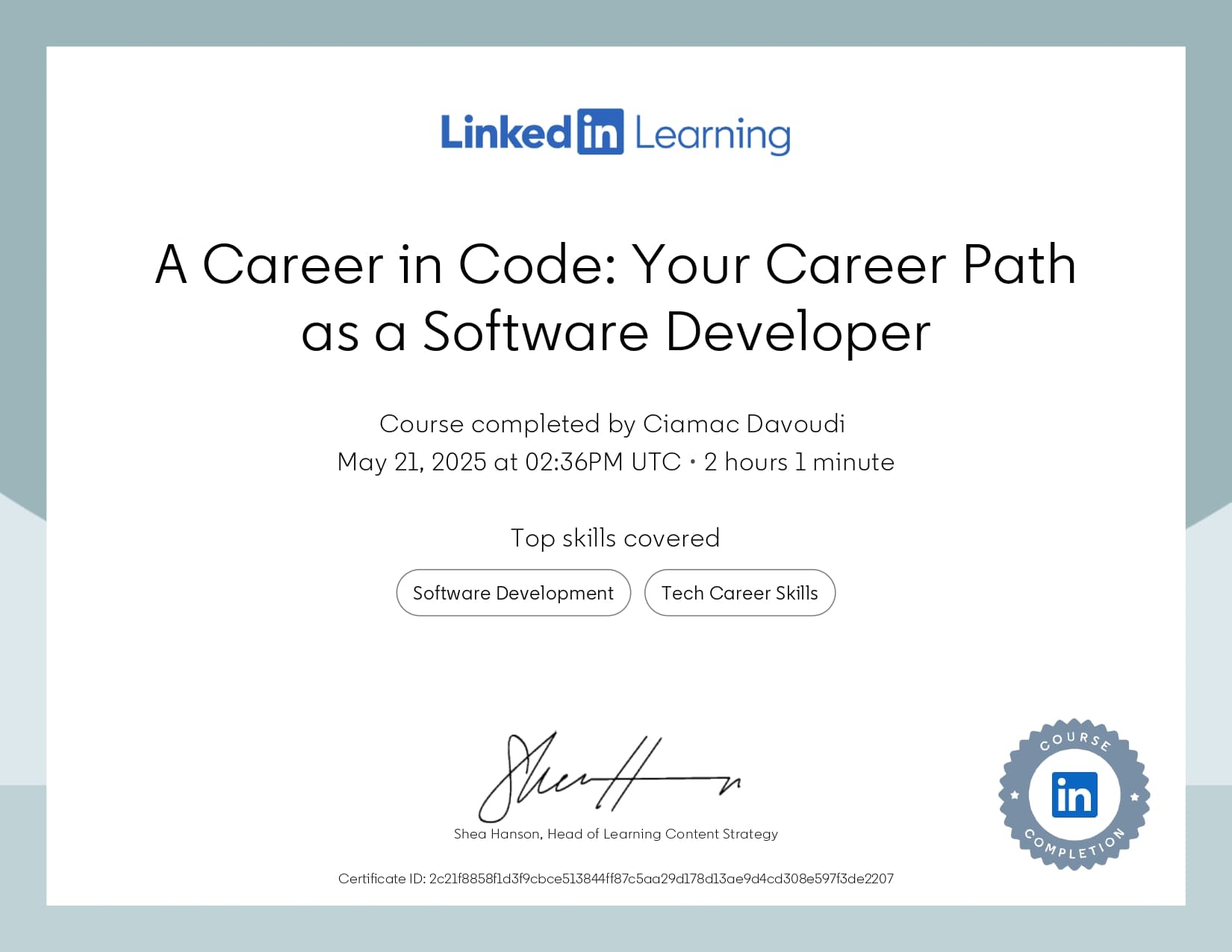 Certificate 73