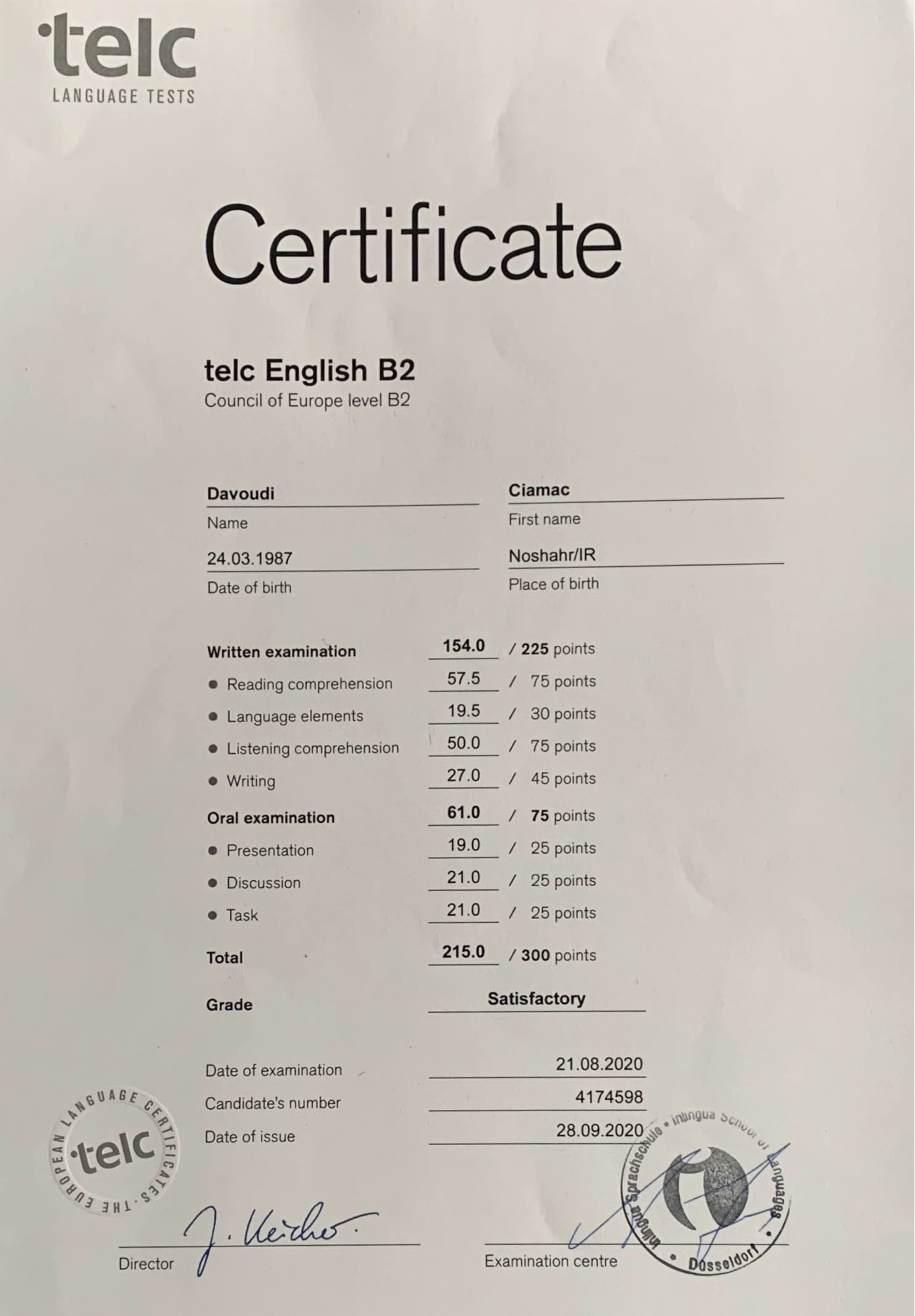 Certificate 60