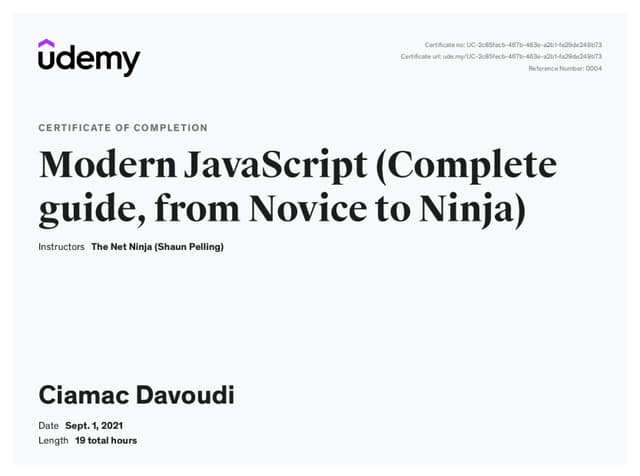Certificate 39
